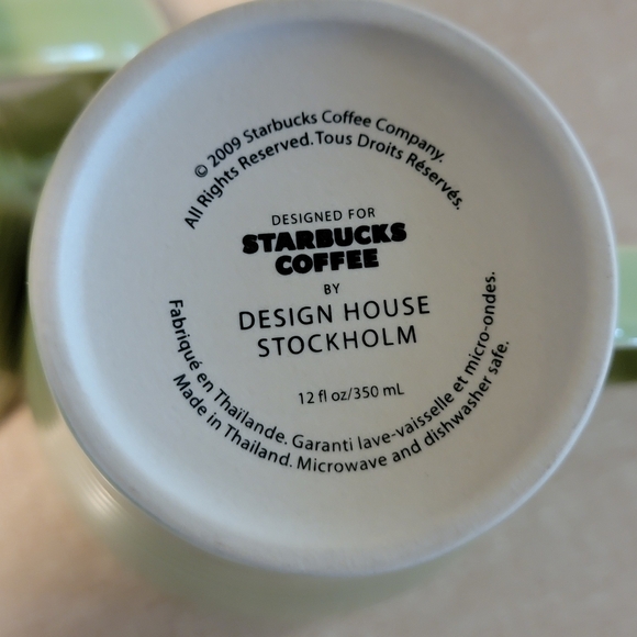 Starbucks 2009 Design House Stockholm Green Rib Coffee Mugs 12oz - Picture 7 of 9